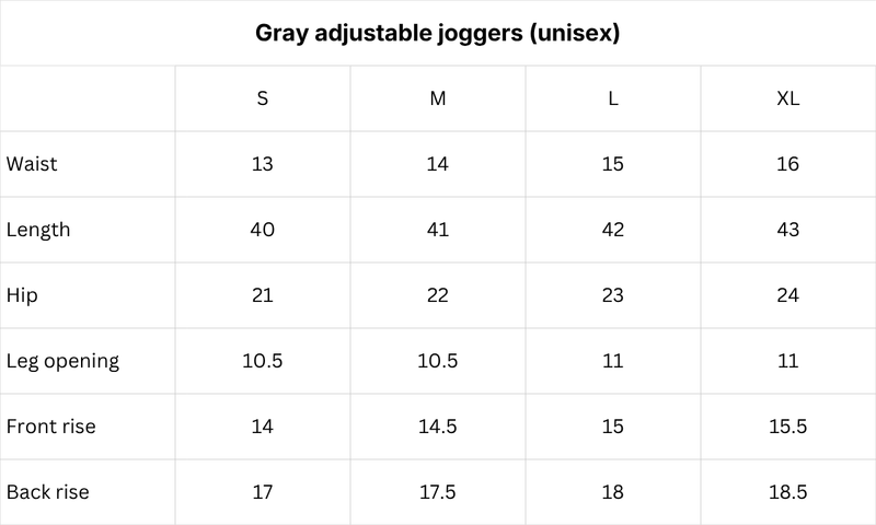 Size chart for Stone Grey Dual-wear Trousers - Men