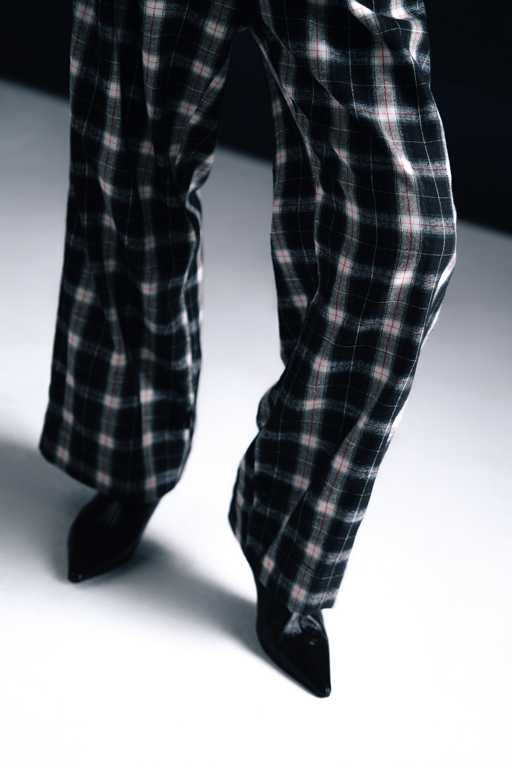 Check Pleated Trousers