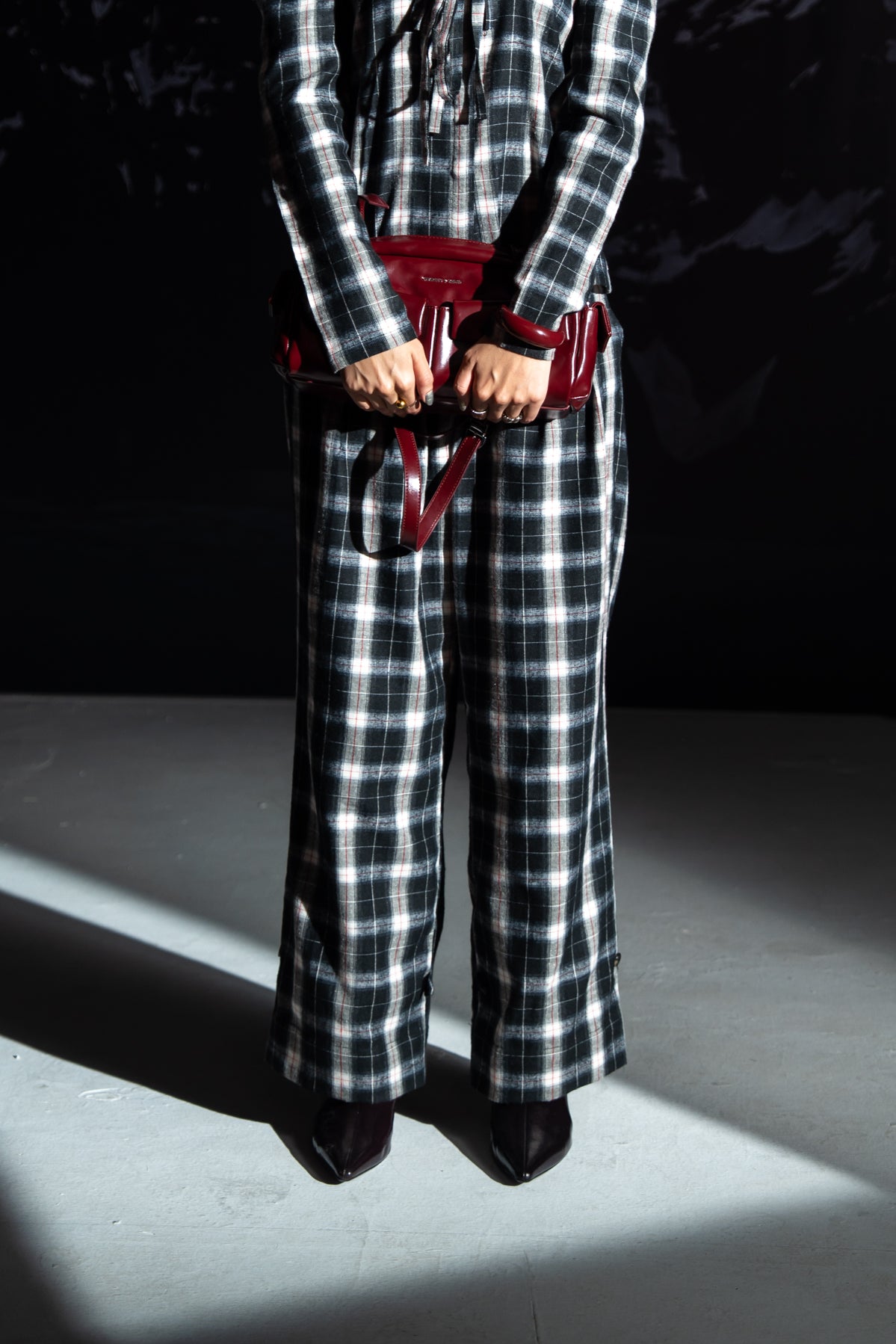 Check Pleated Trousers