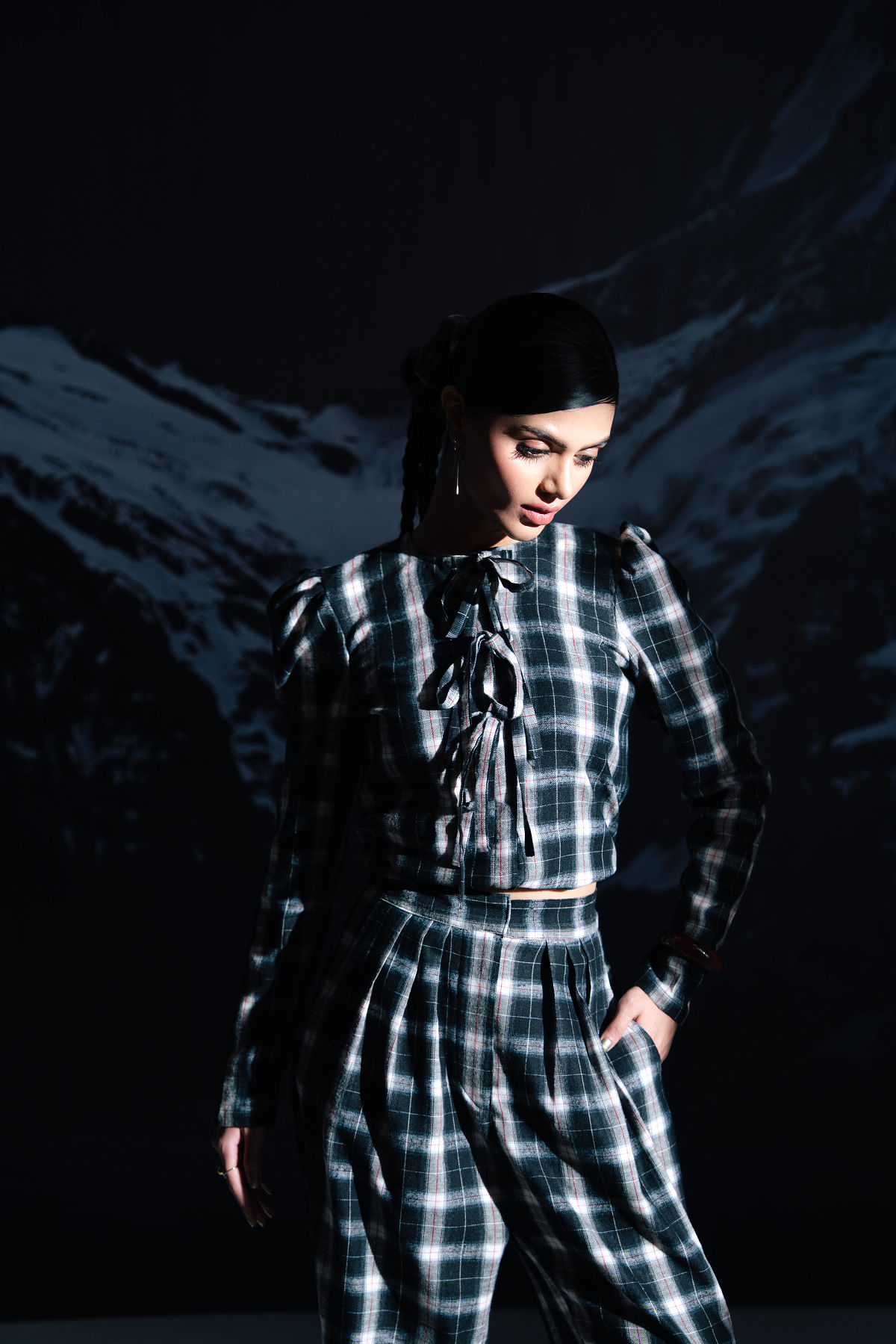 Check Pleated Trousers