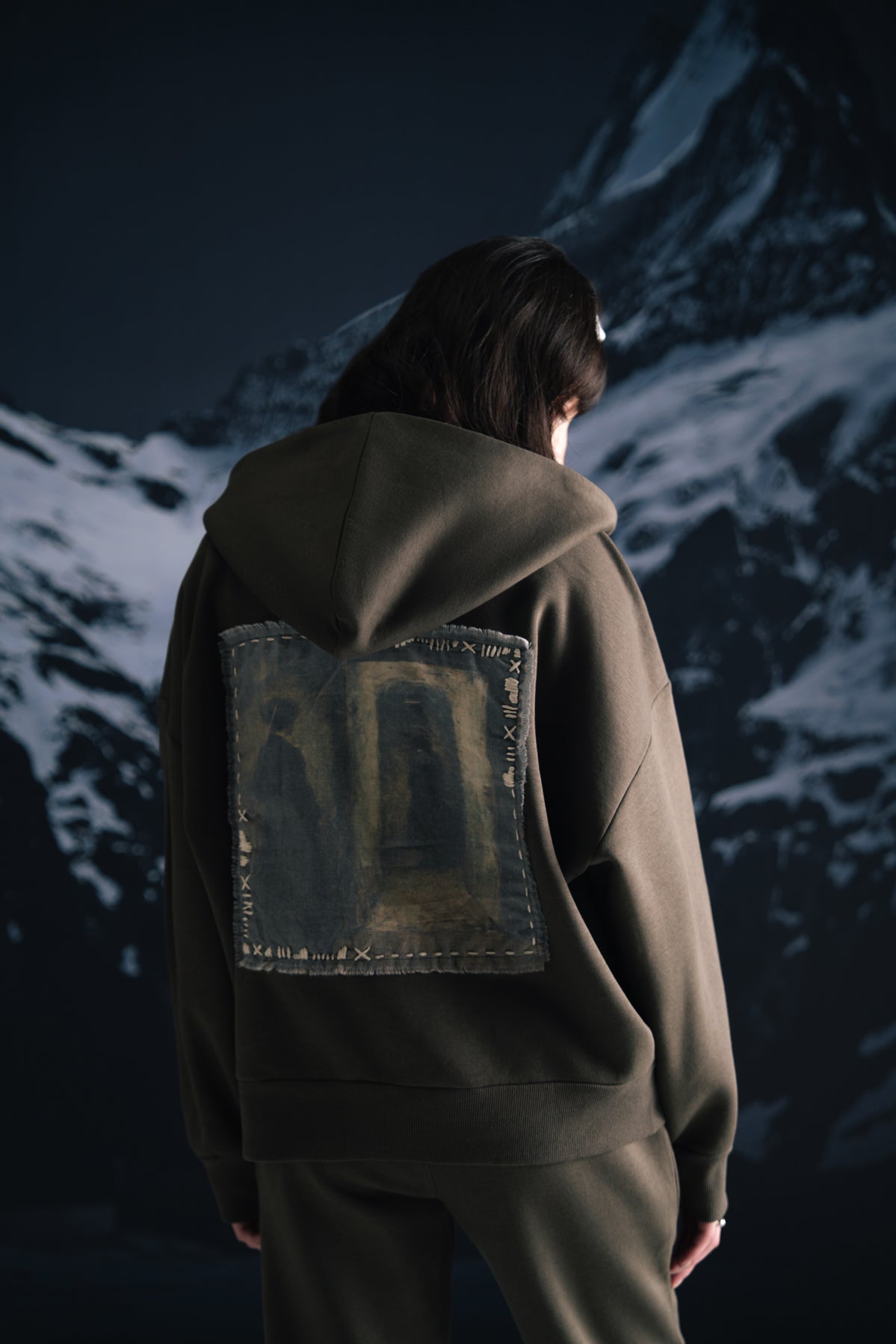 Smoky olive zipper hoodie - Women