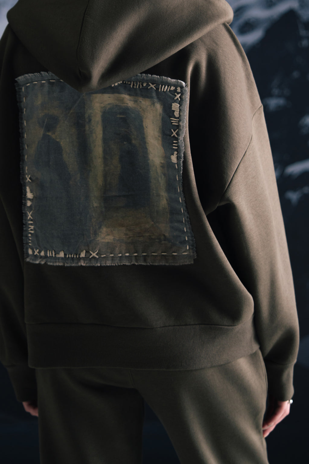 Smoky olive zipper hoodie - Women