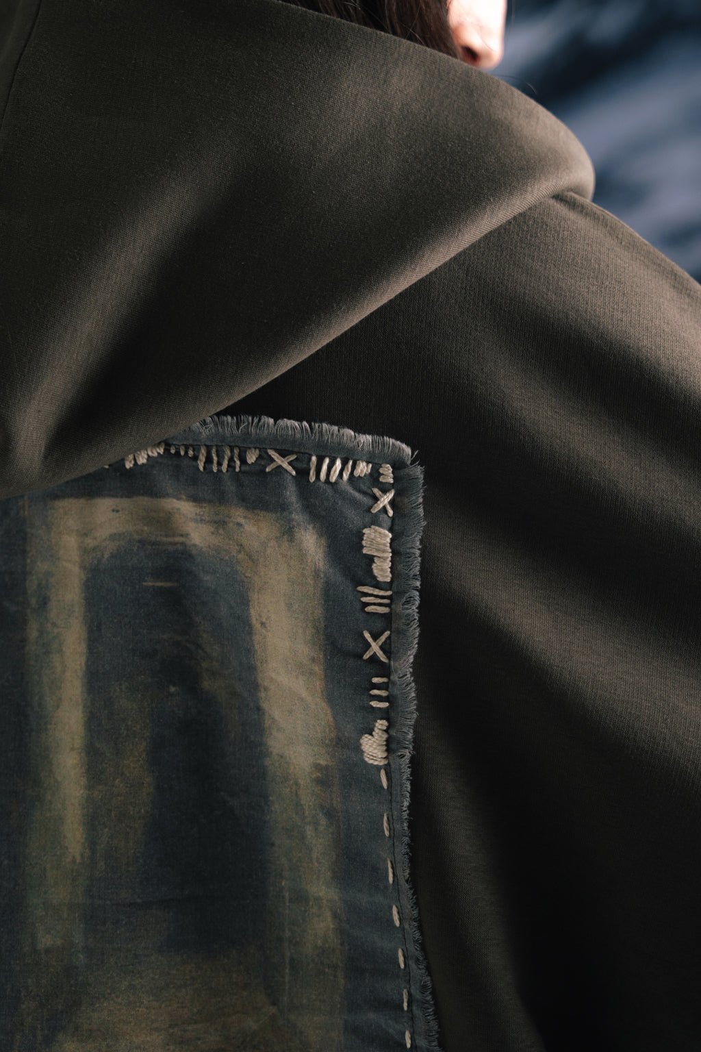 Smoky olive zipper hoodie - Women