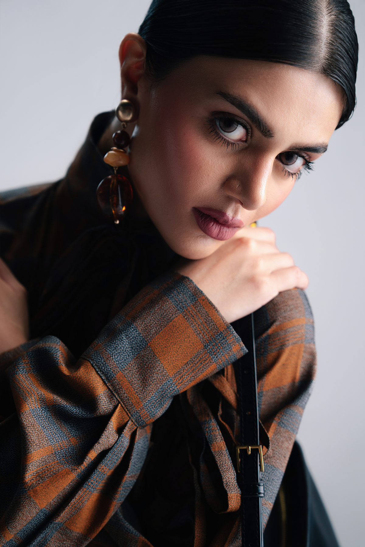 The Bow-Tie Plaid Corset Shirt