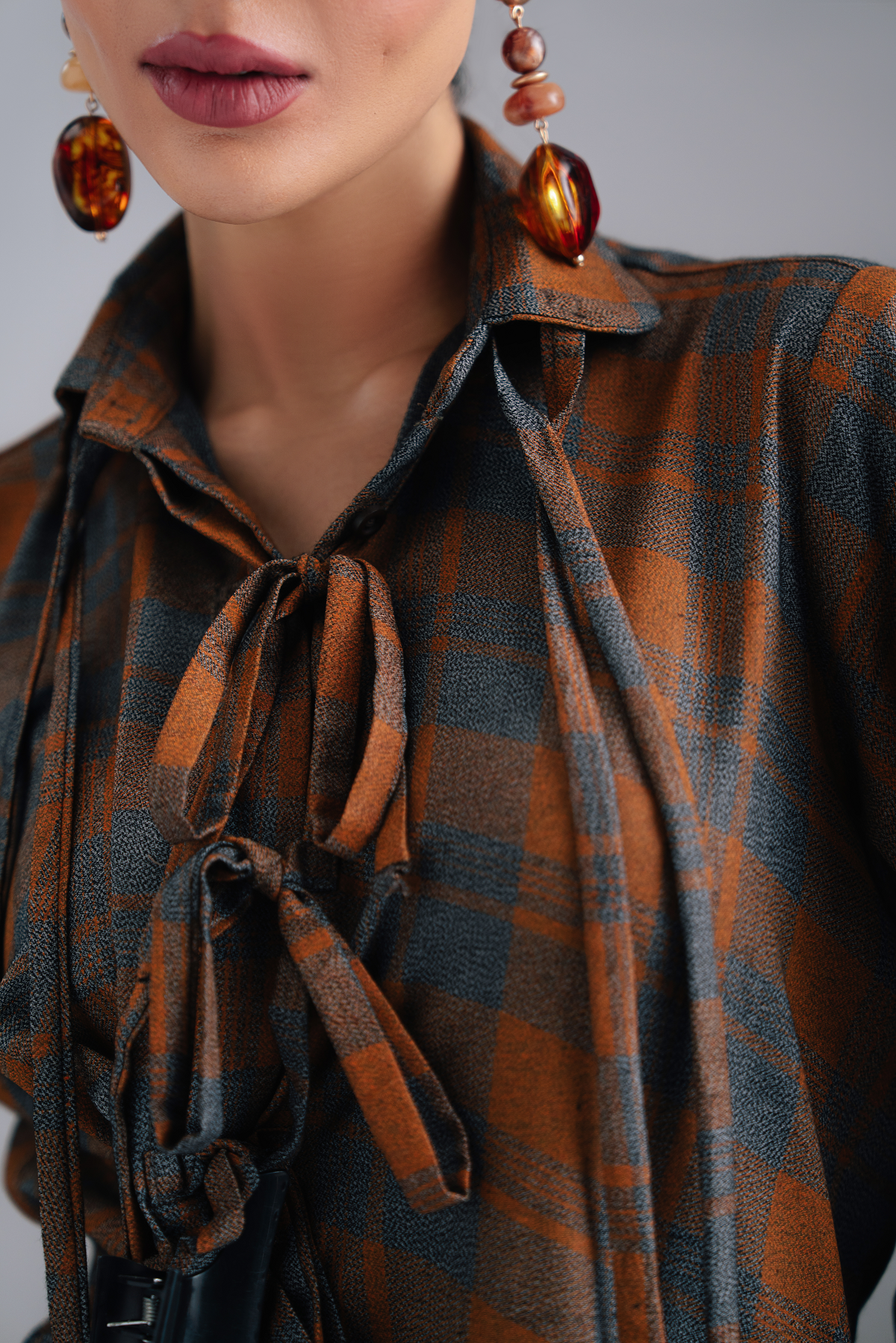 The Bow-Tie Plaid Corset Shirt