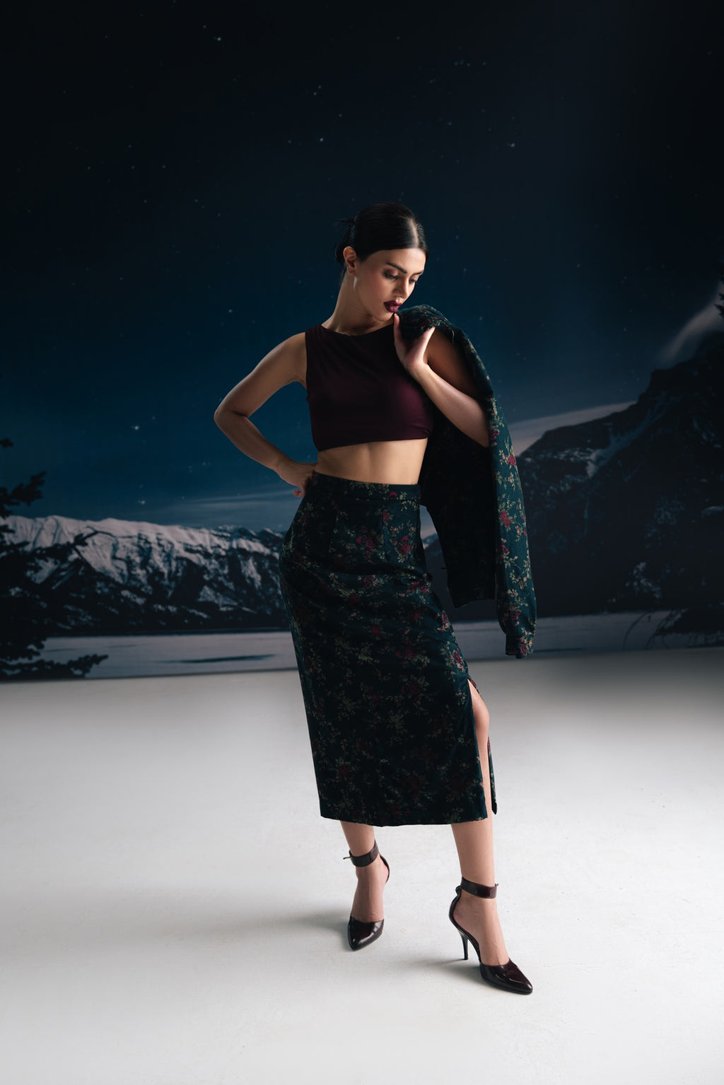 Mid Night Garden Skirt