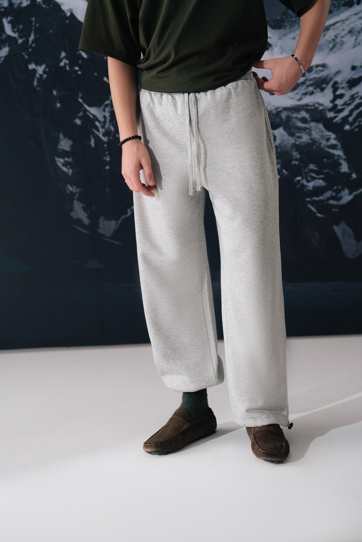Stone Grey Dual-wear Trousers - Men