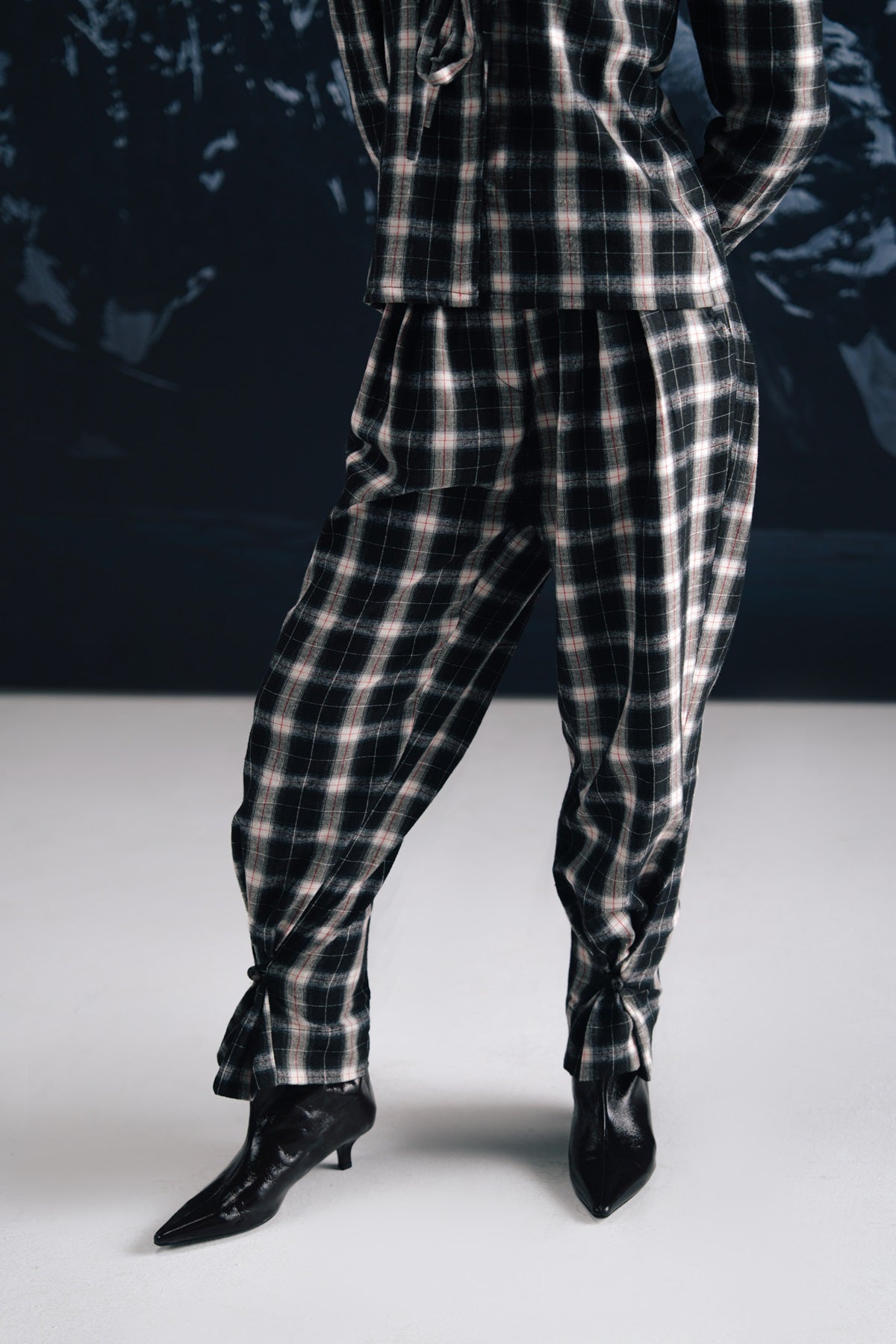 Check Pleated Trousers