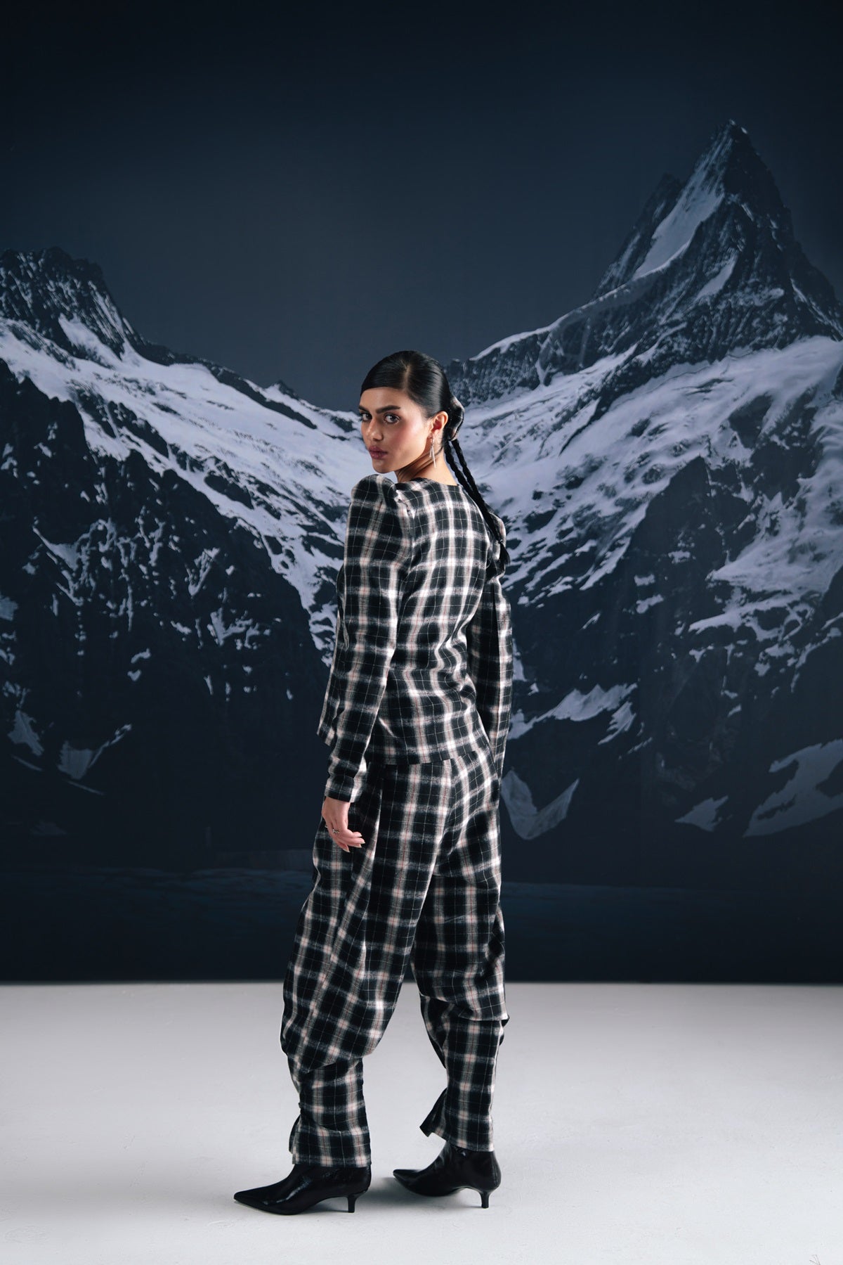 Check Pleated Trousers