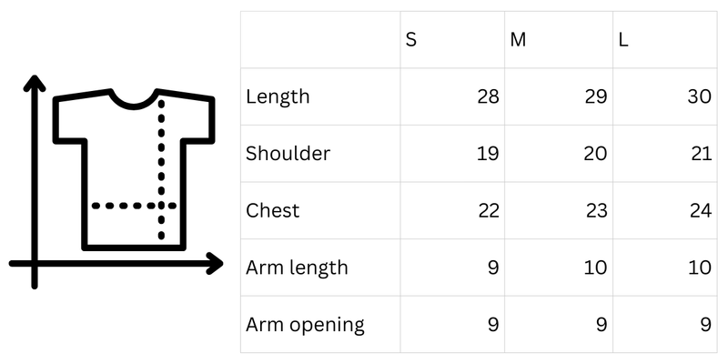 Size chart for Crimson Thread cuban Shirt