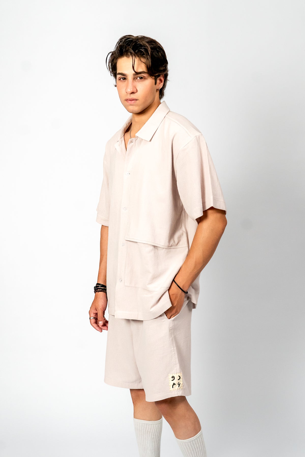 Muted Beige Set with Oversized Pocket