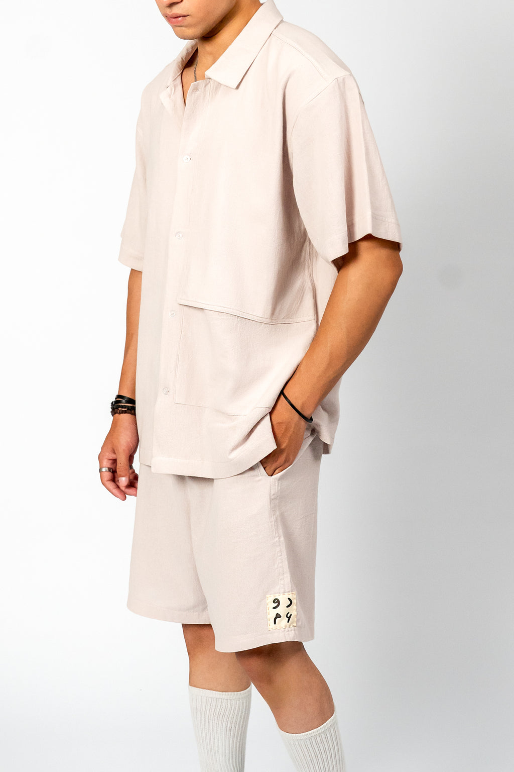 Muted Beige Set with Oversized Pocket