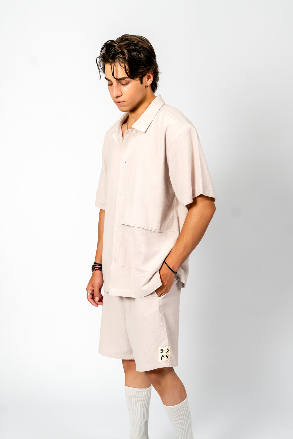 Muted Beige Set with Oversized Pocket
