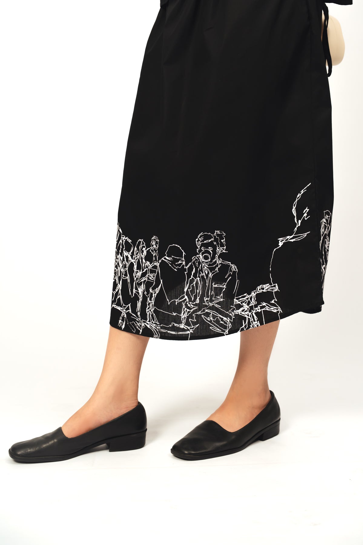 "Bazaar Whispers" — Artisan Embroidered & Screen-Printed Skirt Set (Bottom)