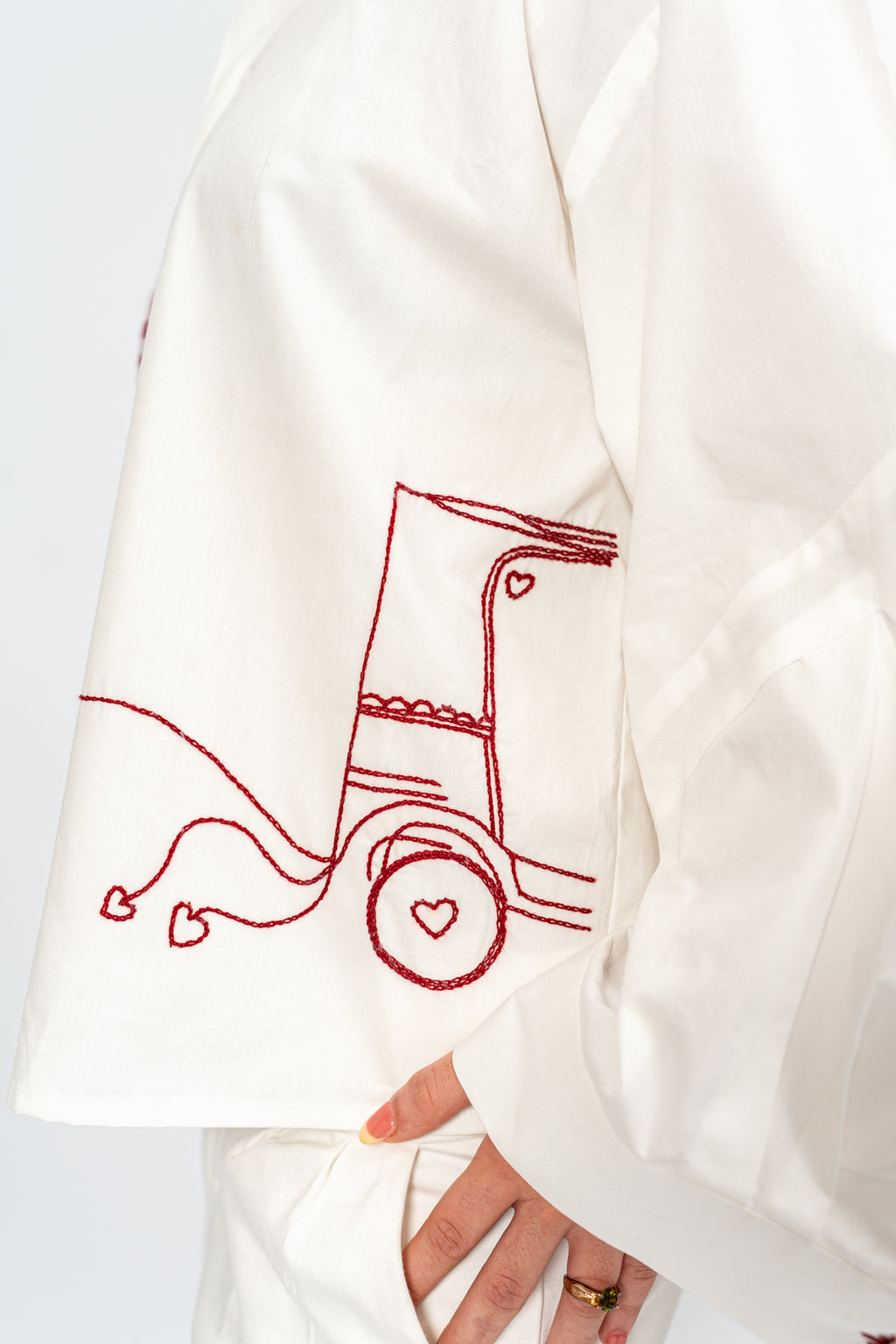 "The Rickshaw Line" Hand Embroidered Shirt