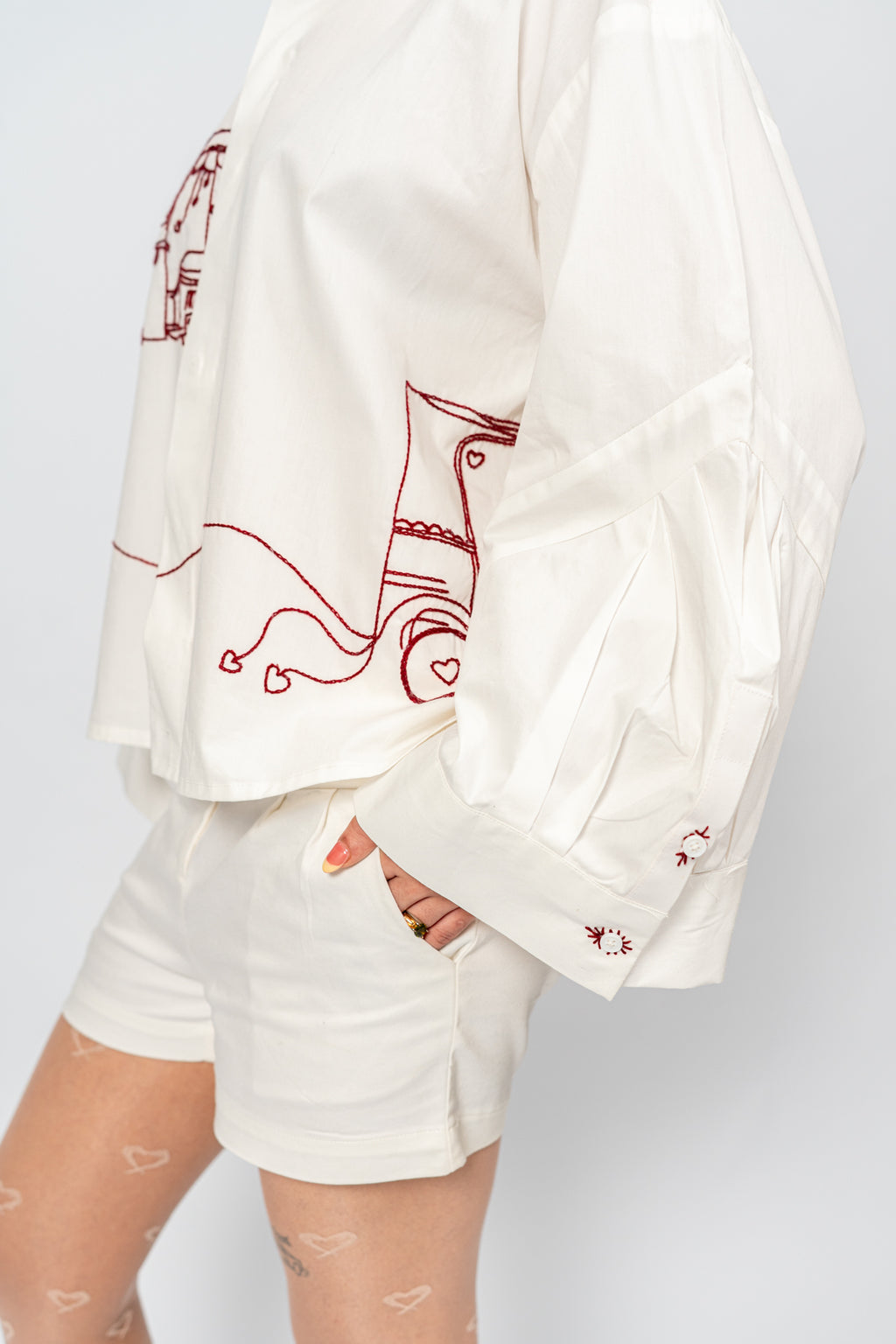 "The Rickshaw Line" Hand Embroidered Shirt