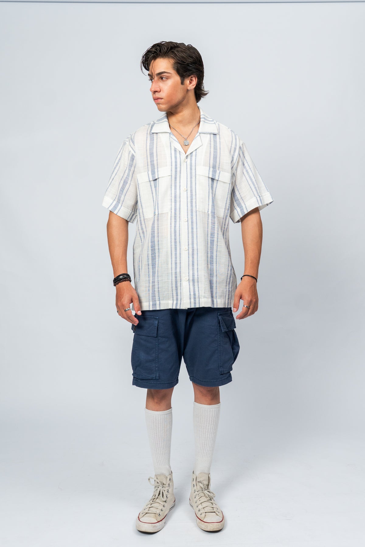 Blue Stripe Cuban Shirt