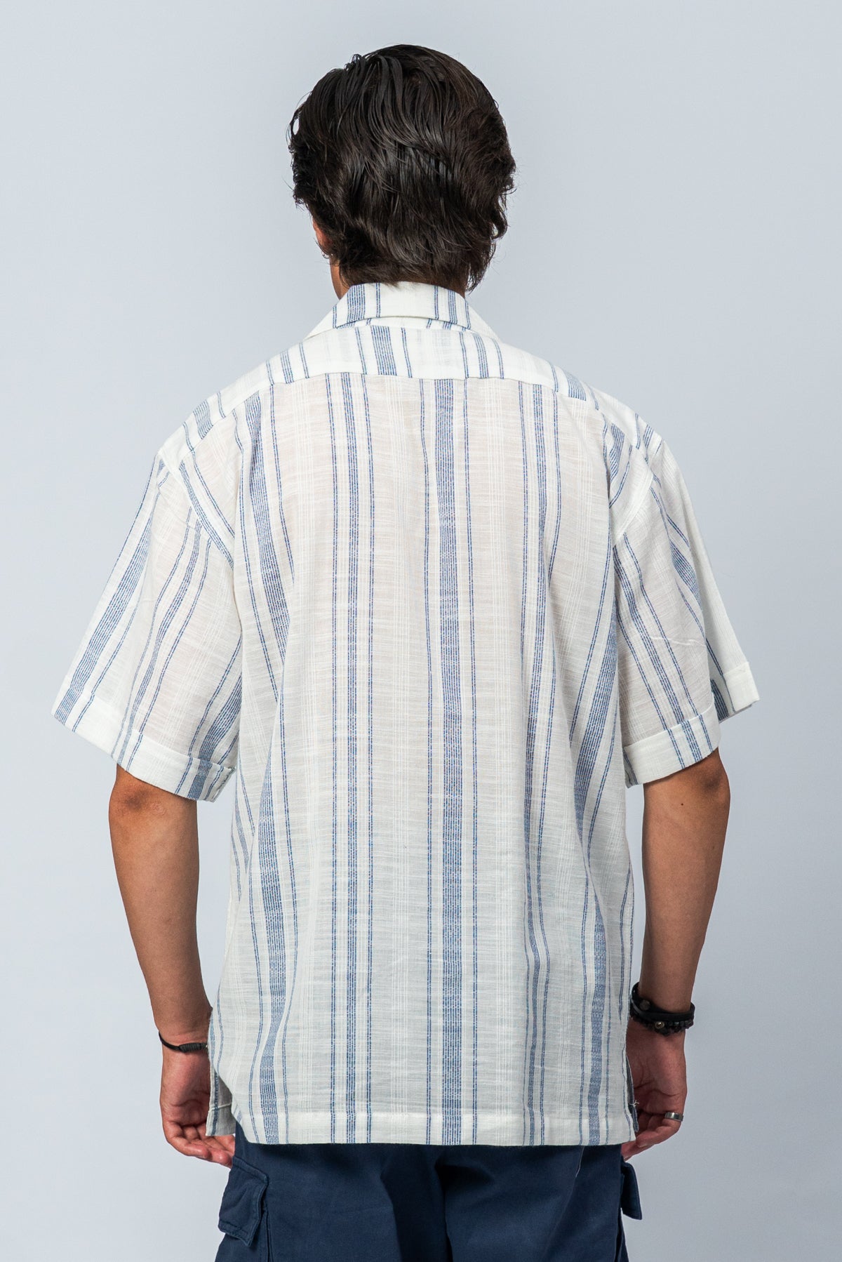 Blue Stripe Cuban Shirt