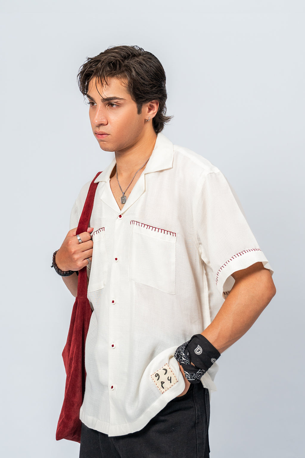 Crimson Thread cuban Shirt