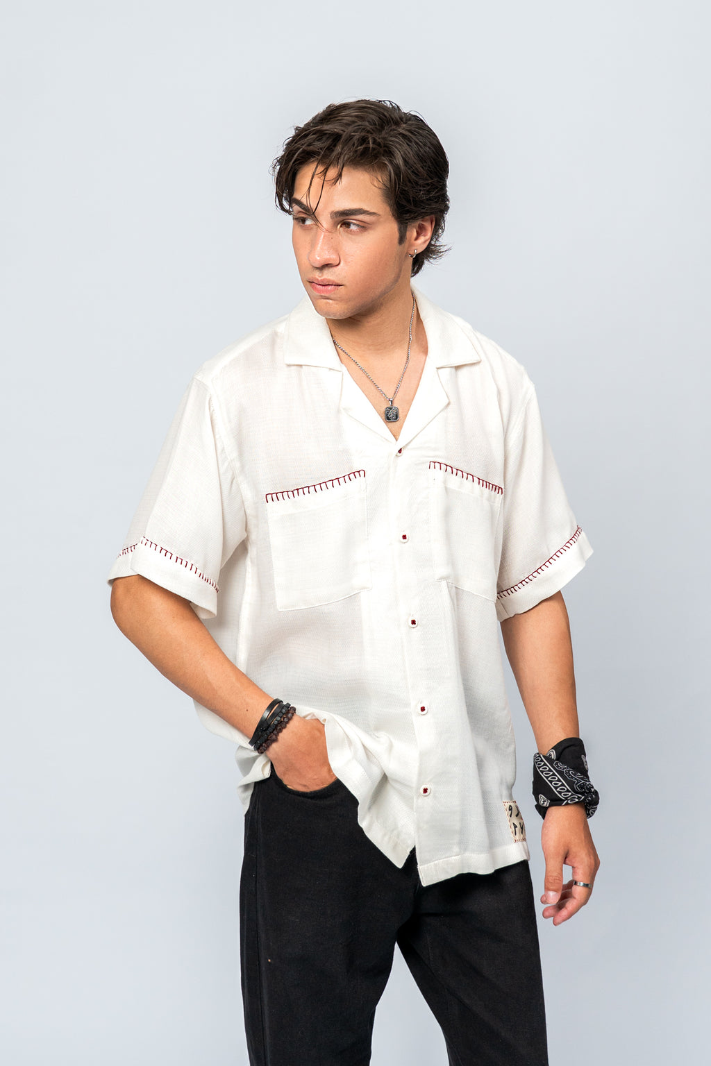Crimson Thread cuban Shirt