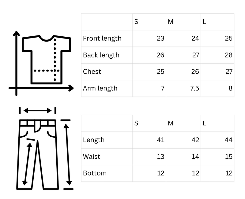 Size chart for Rust Textured Co-ord Set