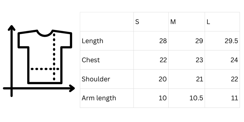 Size chart for Gul Khan Camp Shirt